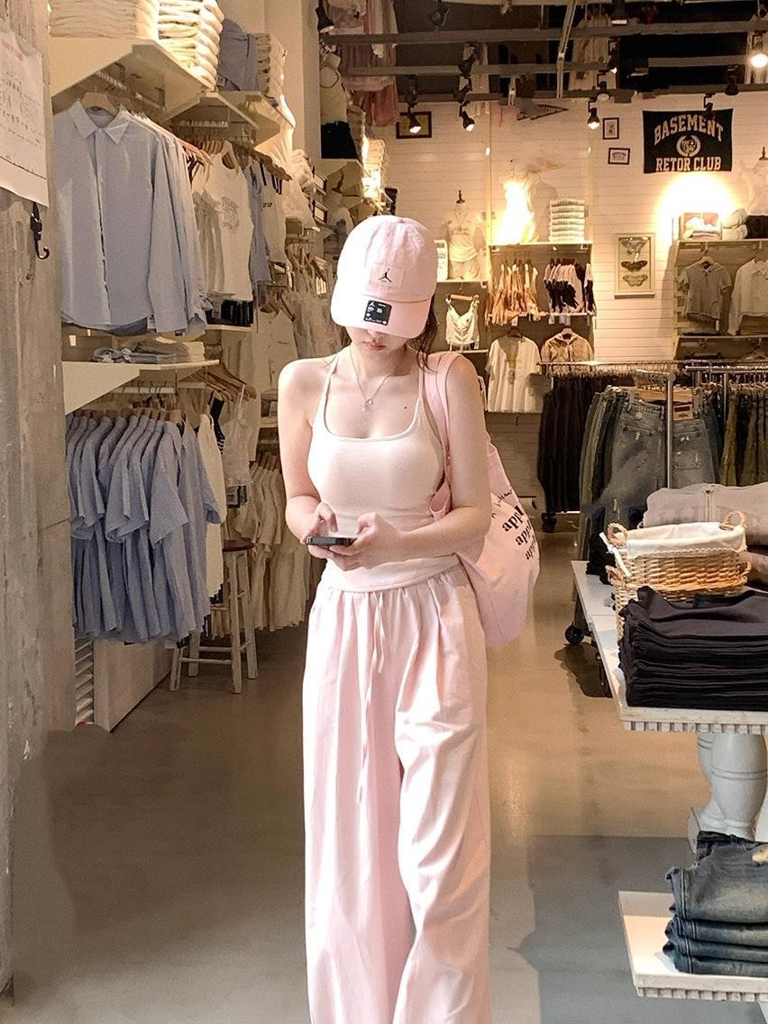 Áo Vest Dây Nữ Mùa Hè Phù Hợp Mặc Ngoài, Có Miếng Lót Ngực Hình Chữ I