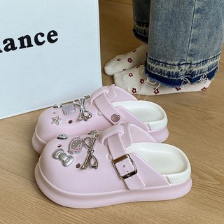 Bạc Ballet KT Cat Hole Giày Nữ 2025 Phong Cách Mới Đế Dày Birkenstock Ngón Chân Dép Nữ Giày Sandal Bên Ngoài Nữ