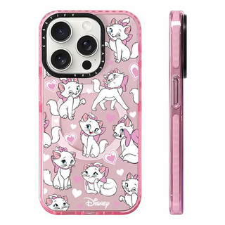 Phim hoạt hình dễ thương Pink Mary Cat Sticker Vỏ sạc từ tính không dây Tương thích cho IPhone11 12 13 14 15 16 Pro Max Cover 16 PLUS Silicone mềm trong suốt Vỏ chống sốc
