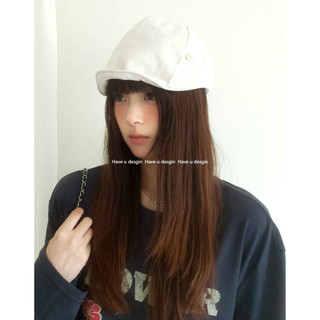 Mũ nữ phong cách Nhật Bản retro, mặt văn học nhỏ và thiết kế headband mỏng từ vải lanh cotton