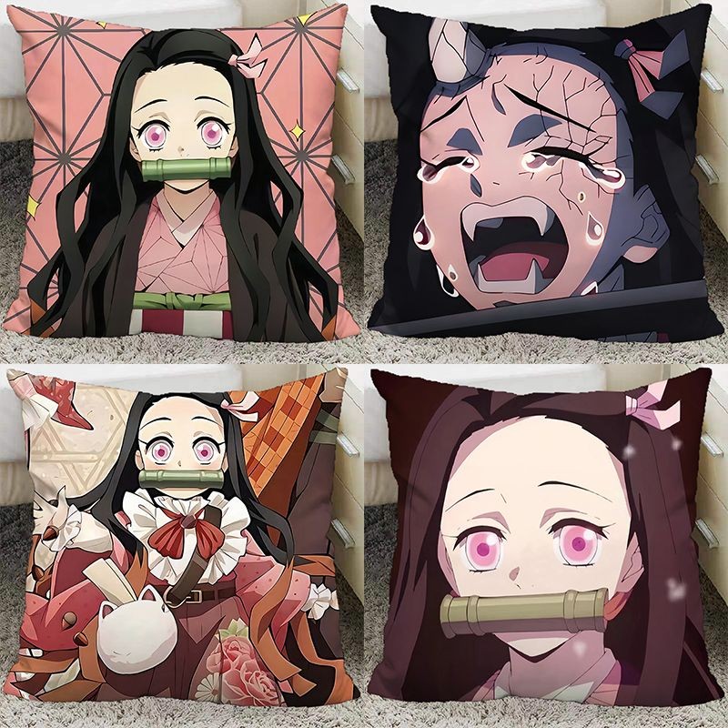Gối Demon Slayer Tomioka Nezuko Zenitsu shinobu Kamado Nezuko Demon Slayer Anime Ngoại Vi Gối Ký Túc Xá Ngủ Gối Đệm Hai Mặt Có Thể Được Tùy Chỉnh Lõi Miễn Phí