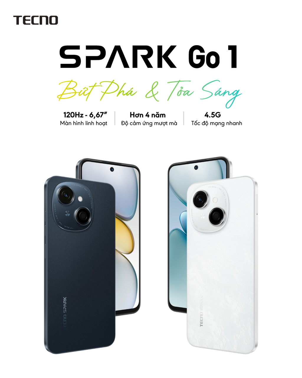 Mô tả Điện thoại Tecno Spark Go 1 (4+4)GB/64GB - Unisoc T615 | 5000mAh | Sạc nhanh 15W | Chính hãng - 4