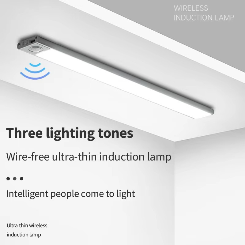 Có Thể Điều Chỉnh 3 Màu Đèn Ngủ LED Siêu Mỏng Cảm Biến Chuyển Động Thông Minh USB Không Dây Dưới Tủ Đèn Tủ Quần Áo Tủ Bếp Phòng Ngủ Chiếu Sáng