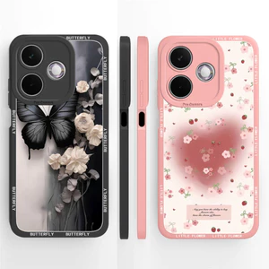 Ốp Thiết Kế Mới Cho Oppo A5 Pro 4G 5G Hoạt Hình Dễ Thương Hình Trái Tim Hoa Thiết Kế Vuông Mềm Silicon Bảo Vệ Mặt Sau Cho OppoA5Pro Vỏ Siêu Mỏng Capa