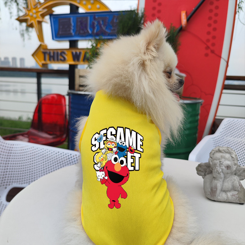 Áo Vest in hình mèo / chó Sesame Street thoáng khí cho chó nhỏ và vừa