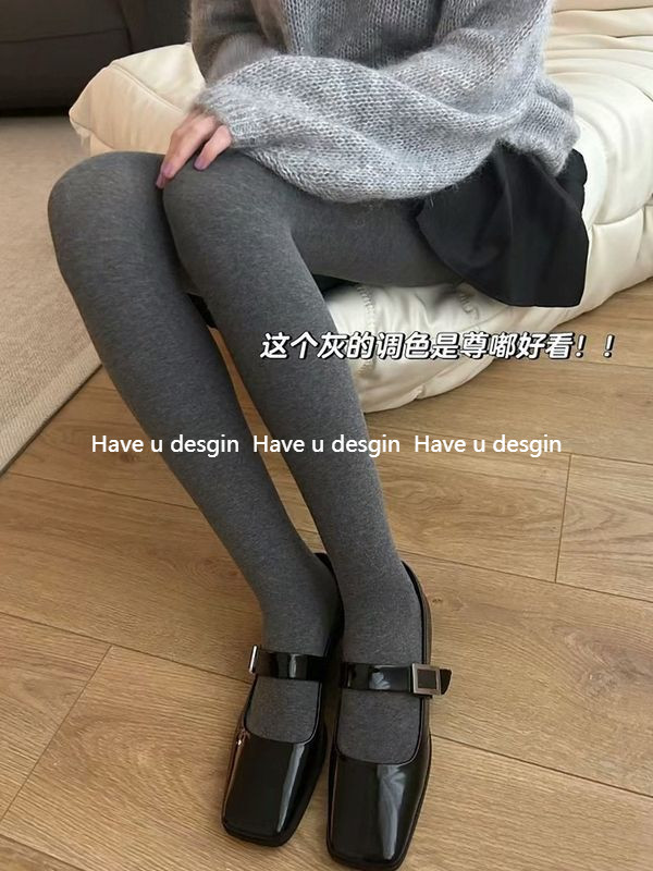 Có bạn desgin
 Flat Màu Trơn Quần Nữ Xuân Thu Ấm Quần Legging Melade Retro Đơn Giản