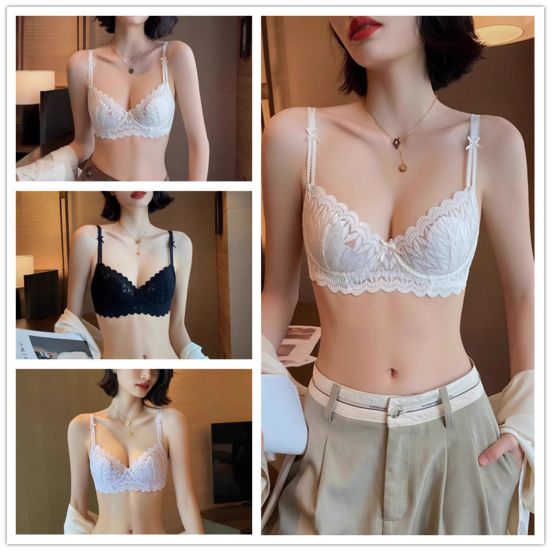Siêu Mỏng Nữ Mềm Vòng Thép Áo Ngực Gợi Cảm Ren Quần Lót Chống Chảy xệ Đẩy Lên Quần Lót Nữ Bralette
