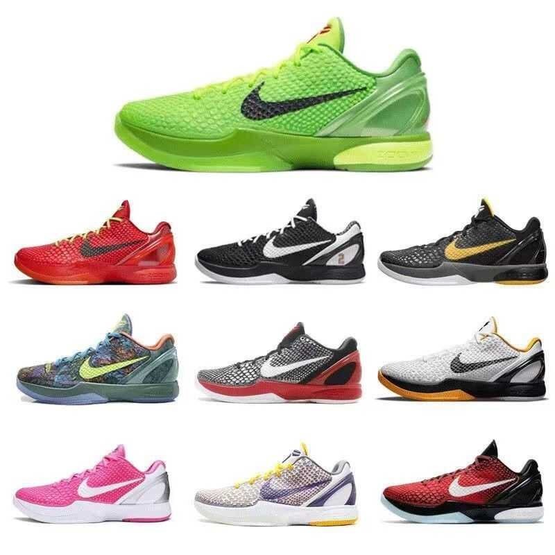 Giày bóng rổ Kobe 6 Green Bee ZK6 đảo ngược vòng play-off màu đỏ thấp ...