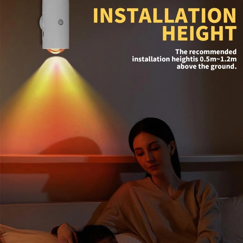 4 Từ Tính 3 Màu Cảm Biến Chuyển Động Thông Minh Đèn Ngủ Sạc Màu RGB Đèn Tường Cho Sân Vườn Hành Lang Cầu Thang Phòng Mầm Non Trang Trí Chiếu Sáng Nhà Cửa