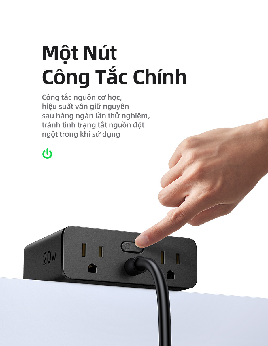 Bảng cắm ổ cắm UGREEN S6 Magic Cube với bảng cắm đa chức năng USB Trạm ...
