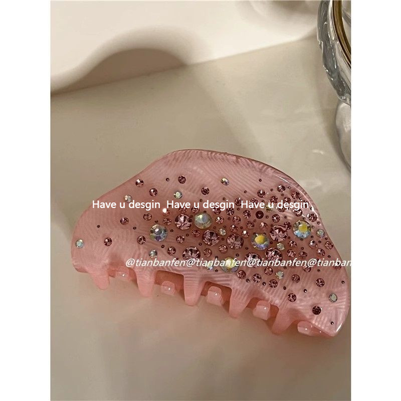 Kẹp Tóc Cá Mập Phong Cách Hàn Quốc và Pháp với Acetate và Kim Cương Giả Công Nghiệp, Sang Trọng và Lấp Lánh