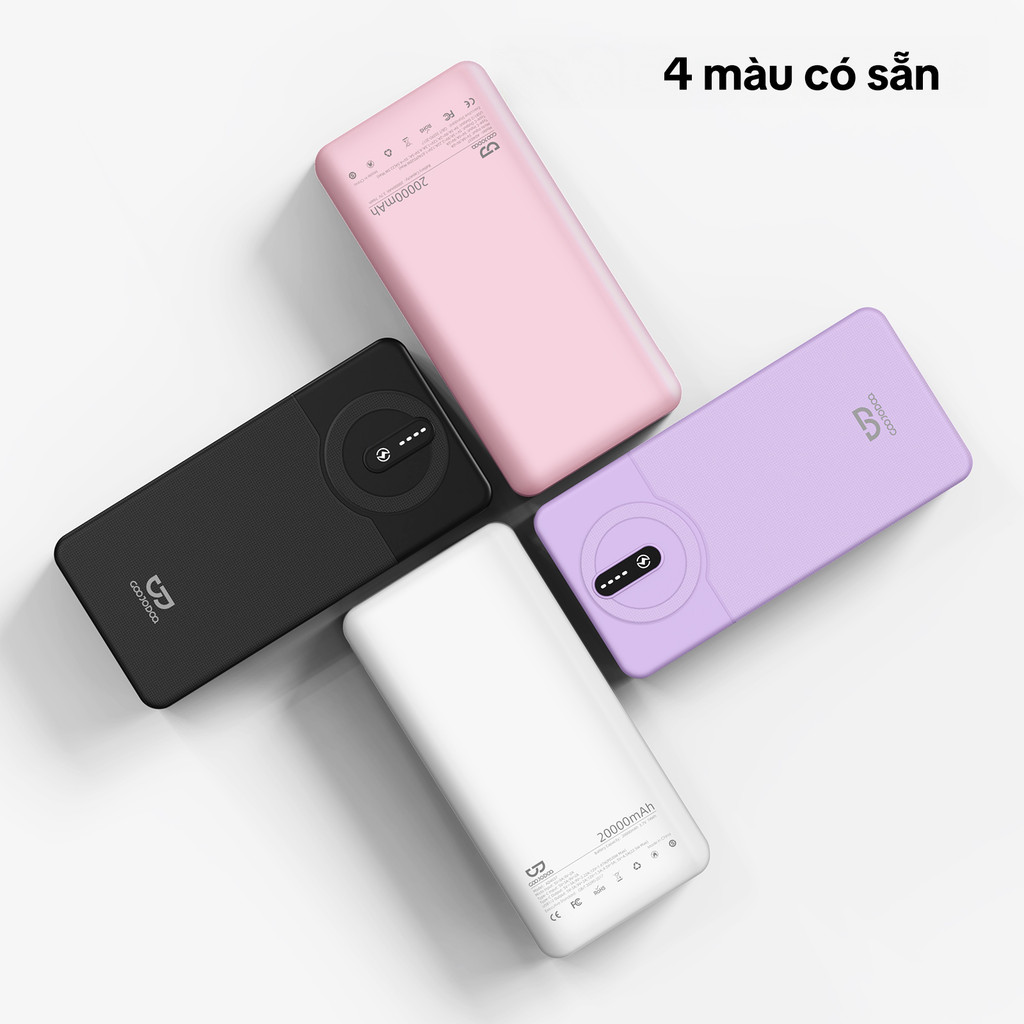 GOOJODOQ 20000mAh Power Bank Sạc nhanh USB Sạc Đèn LED di động 22,5W cho quạt điện thoại Pad – ảnh mô tả chi tiết 3