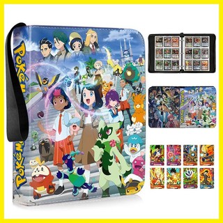 [ZOCI] Túi đựng thẻ Pikachu Charmander Bulbasaur Sách thẻ Pokémon Jiugongge Trang bên trong Bộ sưu tập dung lượng lớn Sách sưu tập Pikachu Sách lưu trữ thẻ 4 ngăn
