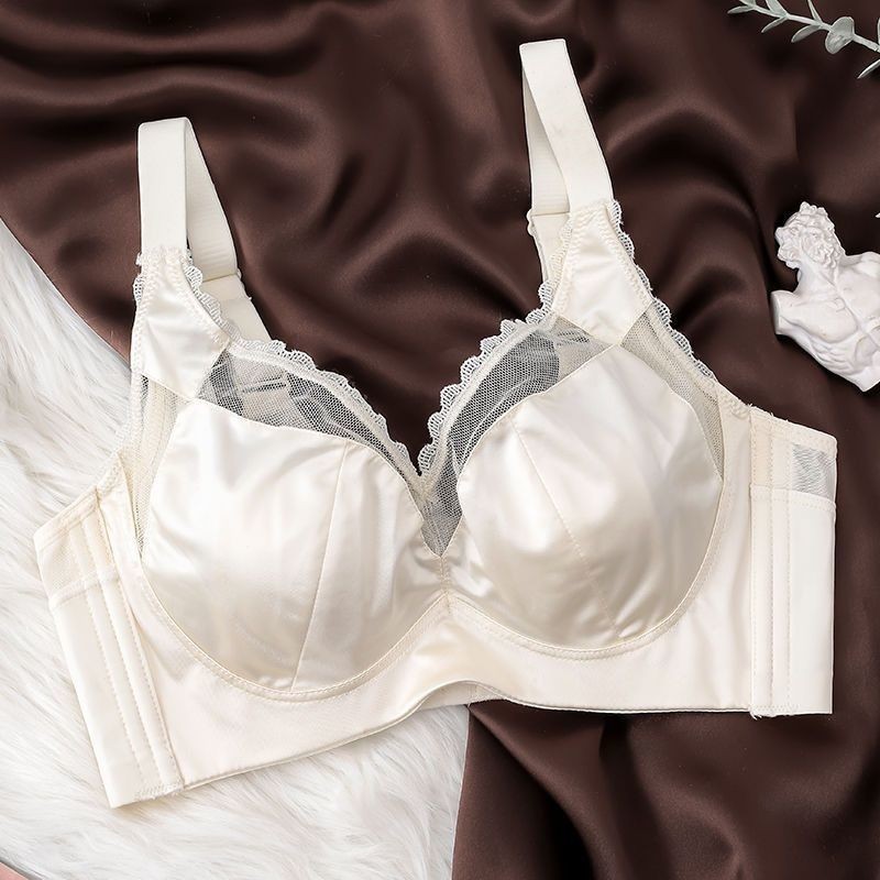 Áo ngực satin nữ mềm mại, tập hợp, siêu mỏng, có vòng thép, chống chảy xệ, nâng đỡ bên ngực