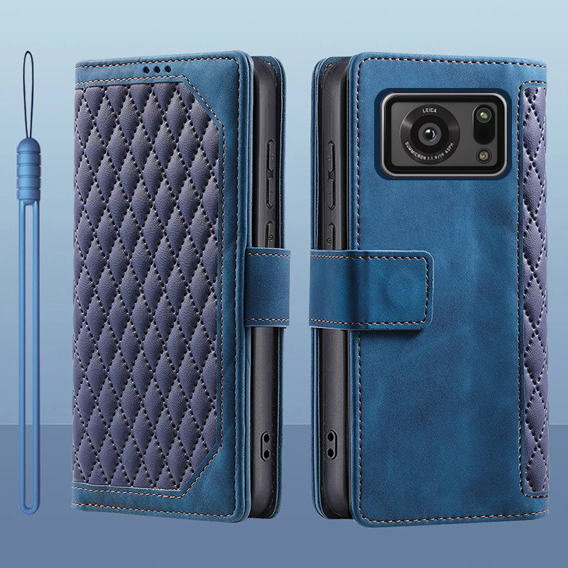 Dành Cho Sharp Aquos R6 SH-51B Da Lật Đựng Thẻ Sách Ví Đứng Bảo Vệ Toàn Diện Cho Sharp Aquos R6 SH-51B Vỏ Điện Thoại