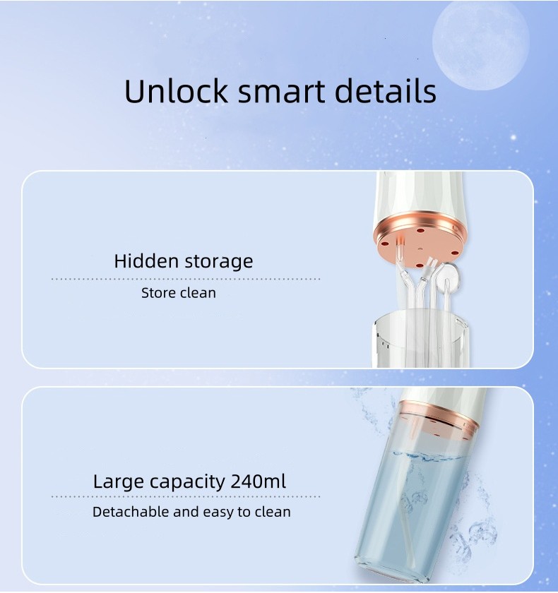 Mô tả EVEBOT Máy rửa Miệng điện thông minh, máy rửa nha khoa điều chỉnh ba giai đoạn di động, dung tích cao 230ml, sạc USB, chống nước IPX7 - 3