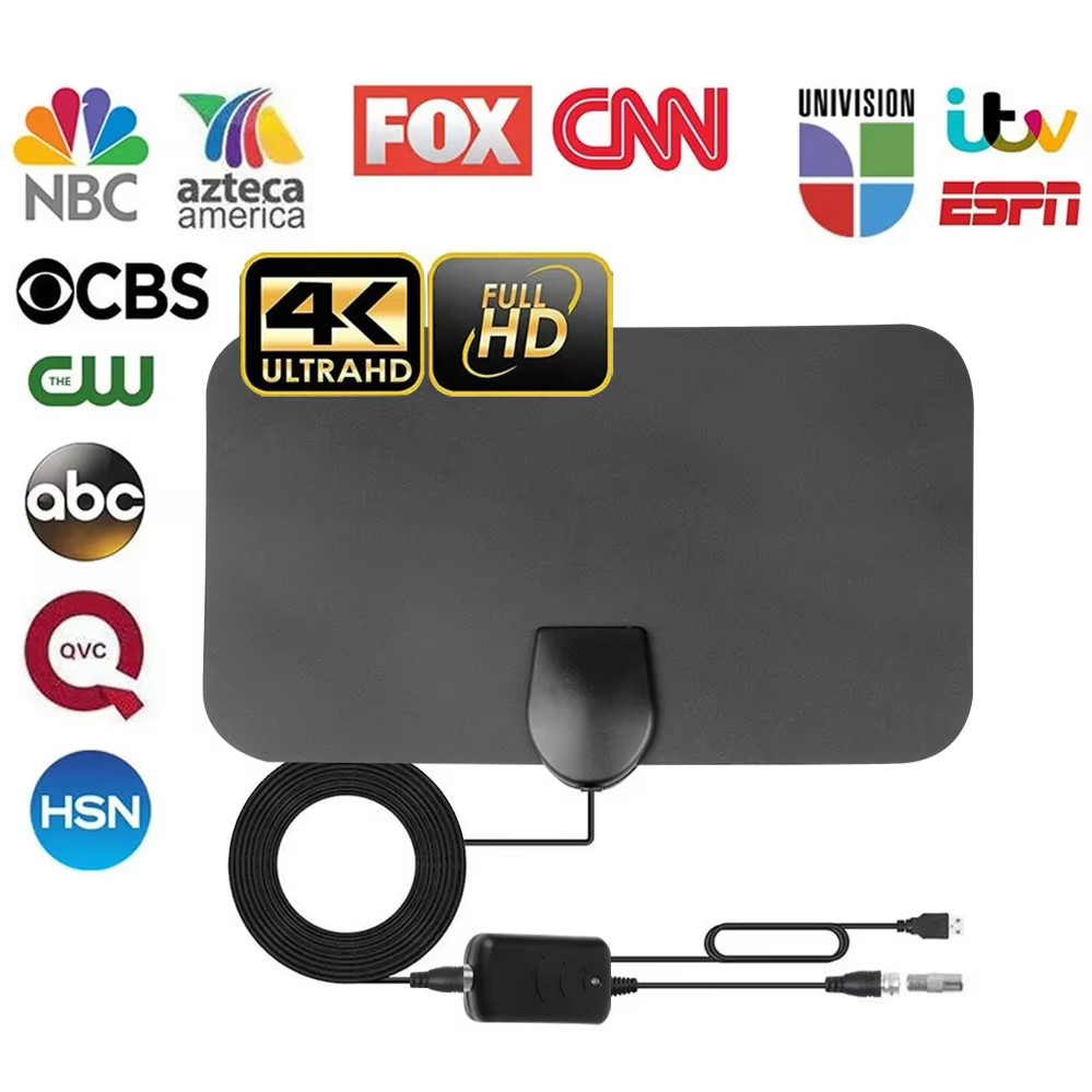 [Cổ phiếu địa phương] Ăng-ten HDTV 4K Nam TV kỹ thuật số Tăng cường 50 dặm Ăng-ten DVB-T HD Flat Trong nhà Hoạt động Hộp TV VHF UHF có độ lợi cao