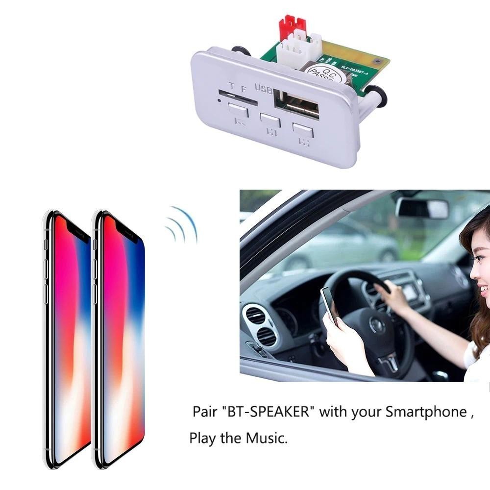 Bảng giải mã Bluetooth DC 12V 5.0 Máy nghe nhạc MP3 Định dạng không mất Bộ giải mã nhạc Mô-đun hỗ trợ USB FM TF AUX Đài phát thanh xe hơi