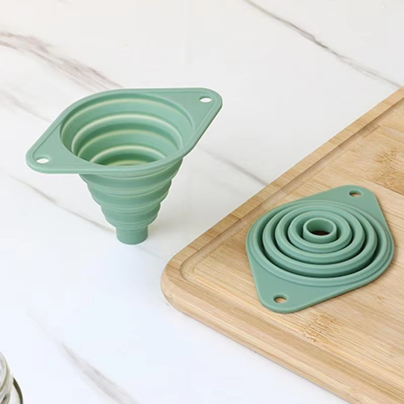 2 Chiếc Đa Năng Có Thể Gập Lại Dầu Silicon Phễu Nhà Bếp Lớn Nhỏ Cấp Thực Phẩm Phễu Hộ Gia Đình Ô Tô Động Cơ Chất Lỏng Xăng Thay Đổi Dụng Cụ Đồ Dùng Nhà Bếp