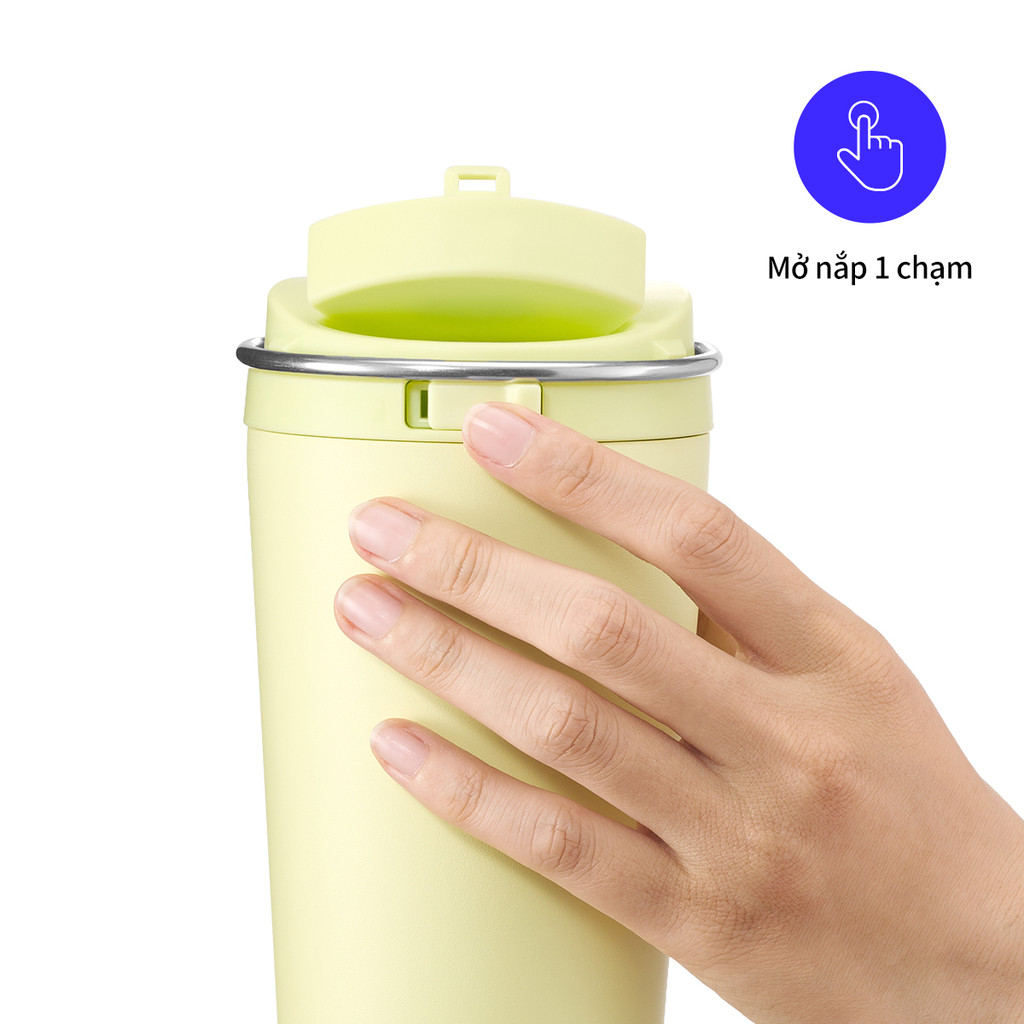 Ly giữ nhiệt LocknLock 550ml có quai xách tiện lợi Bucket One Touch ...