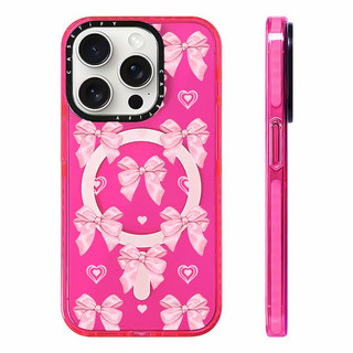 Ốp điện thoại sạc từ tính không dây hình nơ màu hồng tương thích cho IPhone11 12 13 14 15 16 Pro Max Cover 16 PLUS Silicone mềm trong suốt Vỏ chống sốc