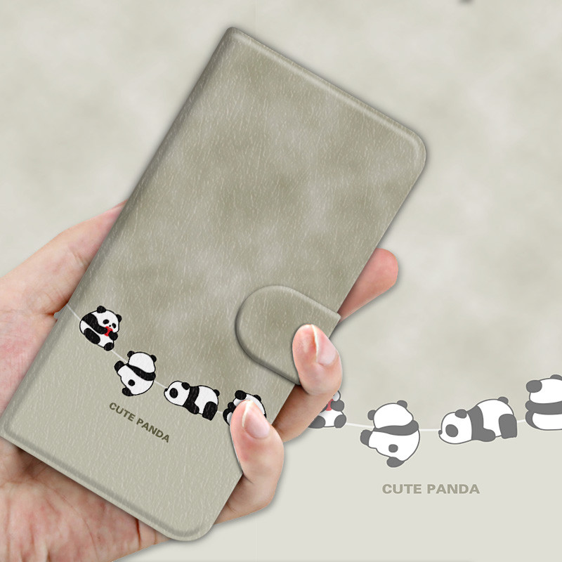Ốp điện thoại thời trang Samsung Vỏ da Thích hợp cho Note 10 + 20 Ultra S24 Pro S23 FE Vỏ điện thoại có khóa từ tính Panda
