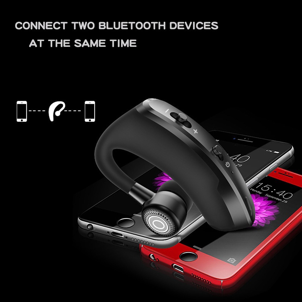 Tai nghe Bluetooth V9 không dây có mic, điều khiển cuộc gọi, chống ồn, cho iPhone/Xiaomi/Samsung