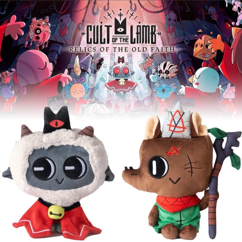 Sưu Tập Cult Of The Lamb Sang Trọng Đồ Chơi Cừu Thiết Kế Lông Ngắn Hợp Thời Trang Trong Cáo Và Đen Trắng