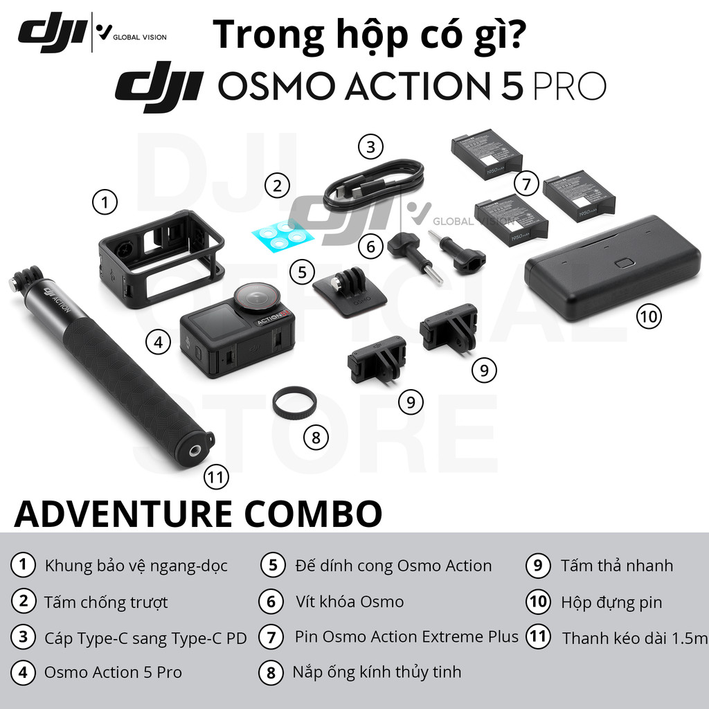 Mô tả Camera hành động DJI Osmo Action 5 Pro máy quay hành trình 4K 120fps, chế độ màu HLG, quay đêm rõ nét  (DJI OA 5 Pro) - 7