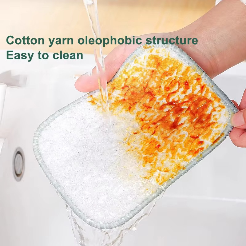 5 / 10 / 20 Chiếc Khăn Lau Dây Thép Vải Giặt Microfiber Khăn Rửa Bát Hai Mặt Vải Chống Dính Dầu Có Thể Tái Sử Dụng Khăn Lau Nhà Dụng Cụ Vệ Sinh