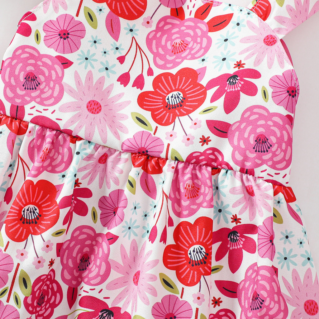 Mô tả 0-3years Ternos Cho Trẻ Em Bé Gái Bộ 2 Chiếc Không Tay Có Mũ In Hoa Váy Cho Bé Ngoài Trời ootd Mùa Hè Phong Cách Thanh Lịch - 7