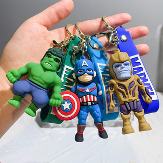 Móc khóa sắt Người vui nhộn Thanos Black Panther Hulk Nhẫn chìa khóa