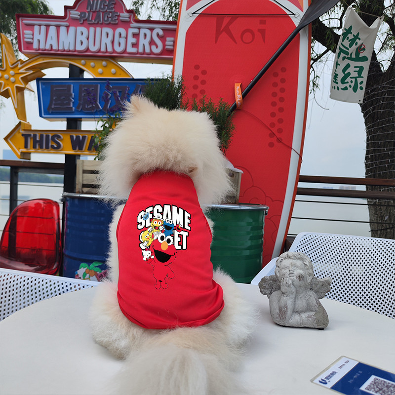 Áo Vest in hình mèo / chó Sesame Street thoáng khí cho chó nhỏ và vừa