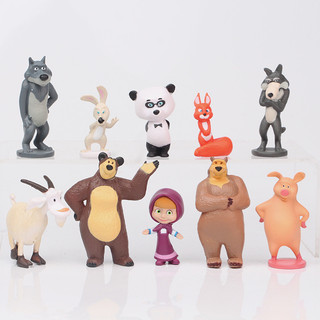 Và mê hoặc Masha The Bear Bộ nhân vật đồ chơi hoàn hảo cho bánh Toppers và bộ đồ chơi