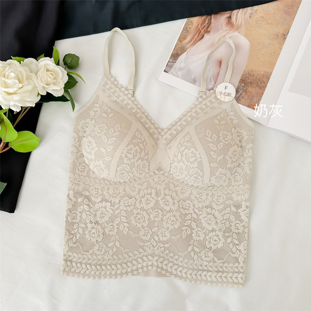 Mùa Xuân Bán Chạy Ren Đẹp Lưng Cố Định Cốc Giữa Đệm Hỗ Trợ Ngực Quần Lót
