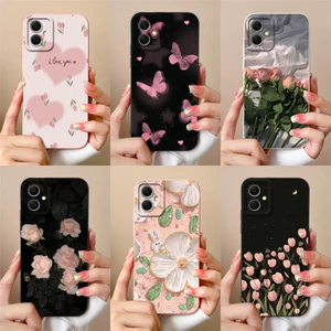 Vỏ Thiết Kế Mới Cho Samsung Galaxy A06 4G Hoa Bướm Xinh Đẹp Chất Lỏng Chống Sốc Silicon Mềm TPU Điện Thoại Dành Cho SamsungA06 GalaxyA06 4G Vỏ Capa