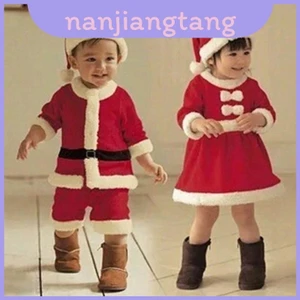 Trang phục Giáng sinh trẻ em chất lượng cao Ông già Noel bé trai và bé gái Trang phục lễ hội