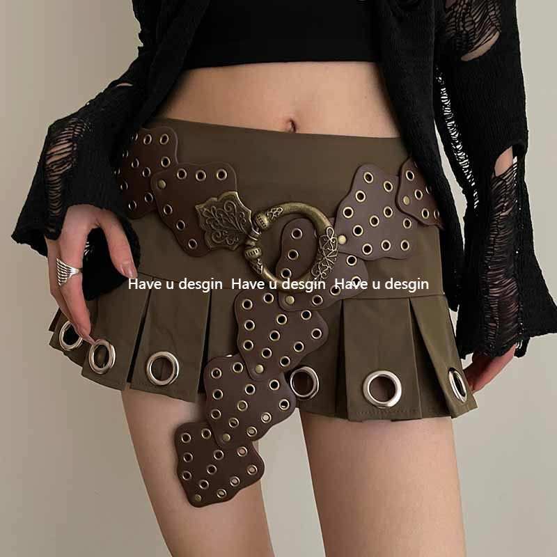 Có bạn desgin
 Phong Cách Mới Đinh Tán Retro vintage Thắt Lưng Phong Cách Mỹ Khâu Không Đều Hot Girl Phương Tây Kim Loại Đầm Thắt Lưng
