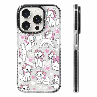 Phim hoạt hình dễ thương Pink Mary Cat Sticker Vỏ sạc từ tính không dây Tương thích cho IPhone11 12 13 14 15 16 Pro Max Cover 16 PLUS Silicone mềm trong suốt Vỏ chống sốc