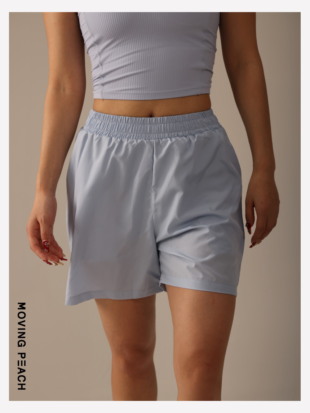 Mô tả MOVING PEACH Nữ Thể Thao Quần Giữa Tầng Cao Tay Trước Túi Chạy Bộ Ngoài Trời Quần Short Thoáng Khí Nhanh Khô Với Quần Short Bên Trong BPF - 8