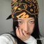 Mới Retro Phương Tây Graffiti Khăn Trùm Đầu Mũ Nữ Hot Girl y2k Với Khăn Trang Trí Băng Đô Lụa Khăn Punk
