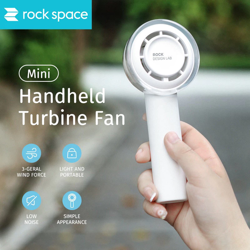 Quạt tuabin cầm tay mini rock space có thể sạc lại 3 bánh răng quạt tiện dụng di động quạt mini 1200mah.