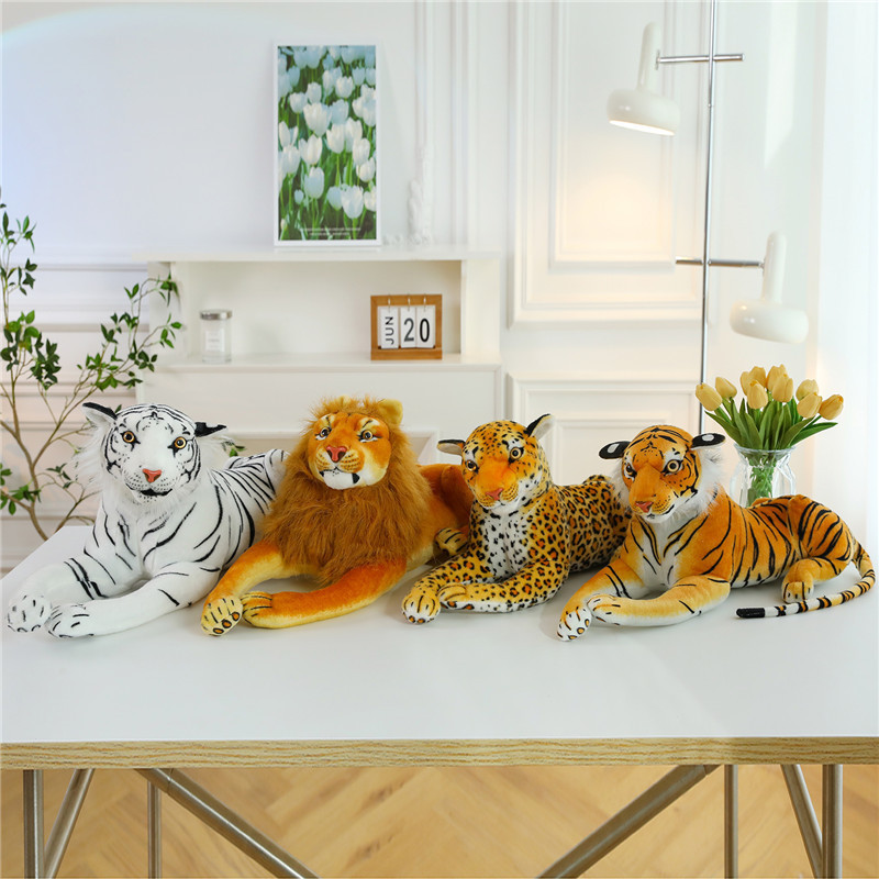 Đồ chơi sư tử sang trọng thực tế Động vật nhồi bông lớn Đệm ôm mềm