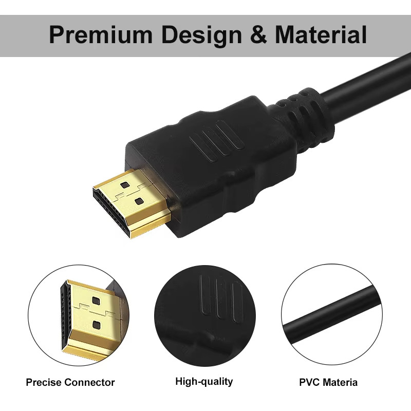 Cáp nối dài cáp HDMI Mạ vàng siêu cao Tương thích với hướng dẫn video1080P 3D cho bộ chia HDTV 1,5m / 3m / 5m