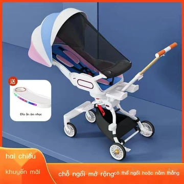 [SẴN-RẺ] Xe đẩy em bé xe đẩy có thể ngồi, nằm, gấp nhẹ hai chiều cao tầm nhìn xe đẩy em bé xe đẩy