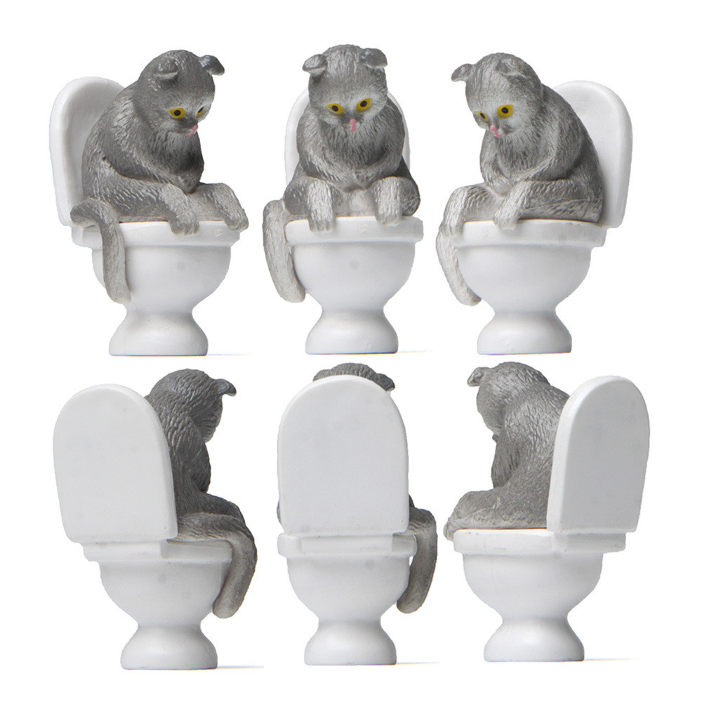 Mèo Closestool Pvc Các Bức Tượng Nhỏ Có Tư Thế Ngồi Cho Lễ Kỷ Niệm Và Mục Đích Trưng Bày Trang Trí
