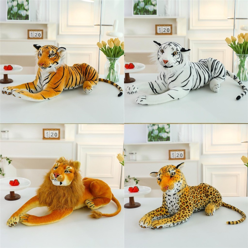 Đồ chơi sư tử sang trọng thực tế Động vật nhồi bông lớn Đệm ôm mềm