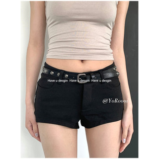 Have u desgin American Belt Punk Niche Retro Punk Phiên Bản Hàn Quốc Đen Đinh Tán Mỏng Đai Phù Hợp Với ins Belt Corset