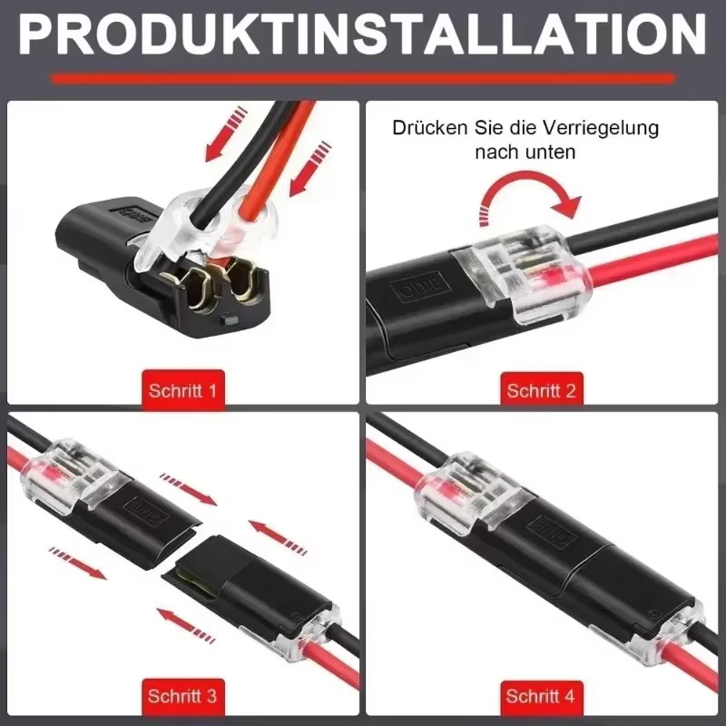 Đầu nối dây nhanh 2 pin 2 chiều, đầu cuối không dây, kẹp nối nhanh gia đình, phụ kiện