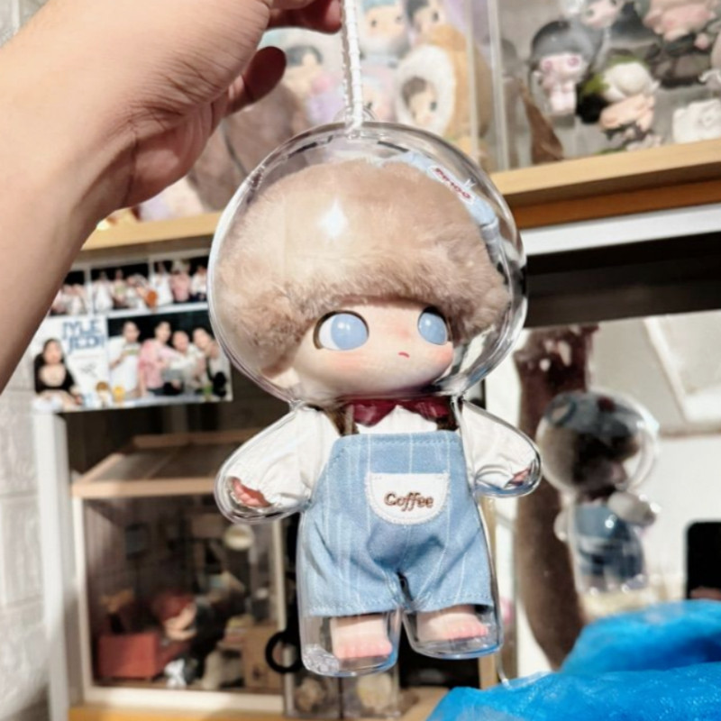 DIMOO Crush On Coffee Series Hộp Bảo Vệ Búp Bê Trong Suốt Chống Thấm Nước Chống Túi Bụi HD Trong Suốt Hộp Bảo Quản Vinyl Hình Mặt Dây Chuyền